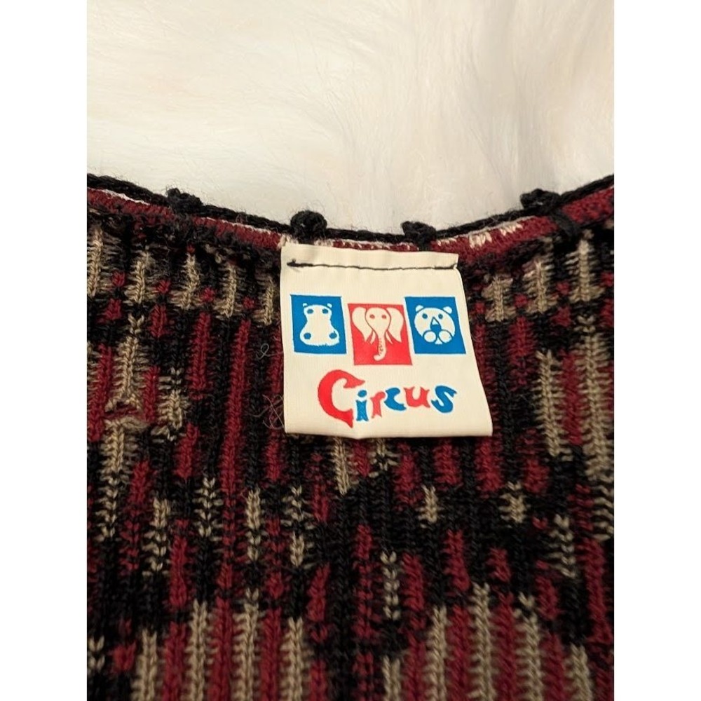 Circus Brand Vintage Boho 90s Vest Pattern Black Tan Button-Front Colorful - Picture 2 of 8